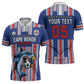 Custom Cape Verde Football Zipper Polo Shirt Monster Blue Shark Striped Style