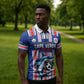 Custom Cape Verde Football Zipper Polo Shirt Monster Blue Shark Striped Style