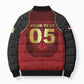 Custom Egypt Football Bomber Puffer Jacket Tribal Eagle With Ancient Egyptian Patterns