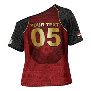 Custom Egypt Football Cross Shoulder Shirt Tribal Eagle With Ancient Egyptian Patterns