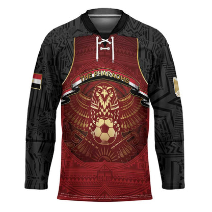 Custom Egypt Football Hockey Jersey Tribal Eagle With Ancient Egyptian Patterns