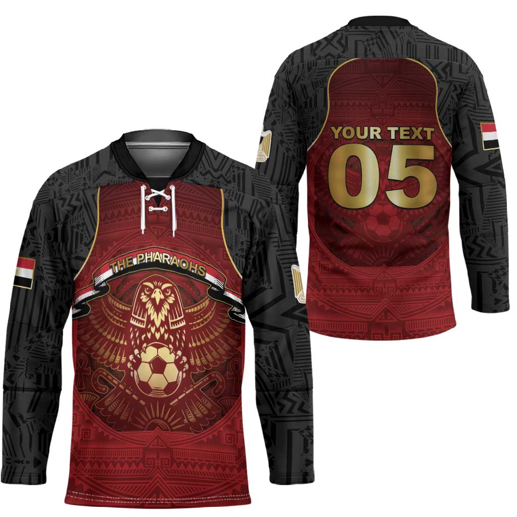 Custom Egypt Football Hockey Jersey Tribal Eagle With Ancient Egyptian Patterns