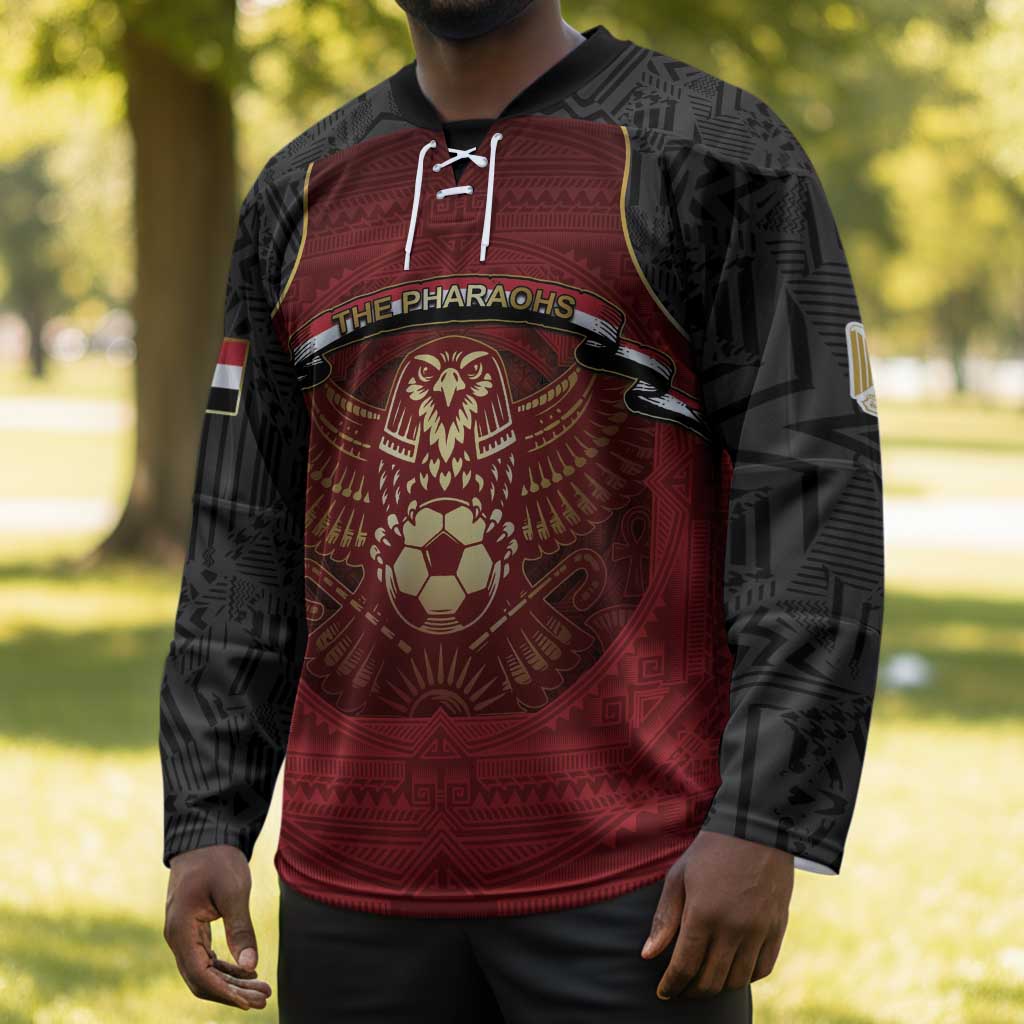 Custom Egypt Football Hockey Jersey Tribal Eagle With Ancient Egyptian Patterns