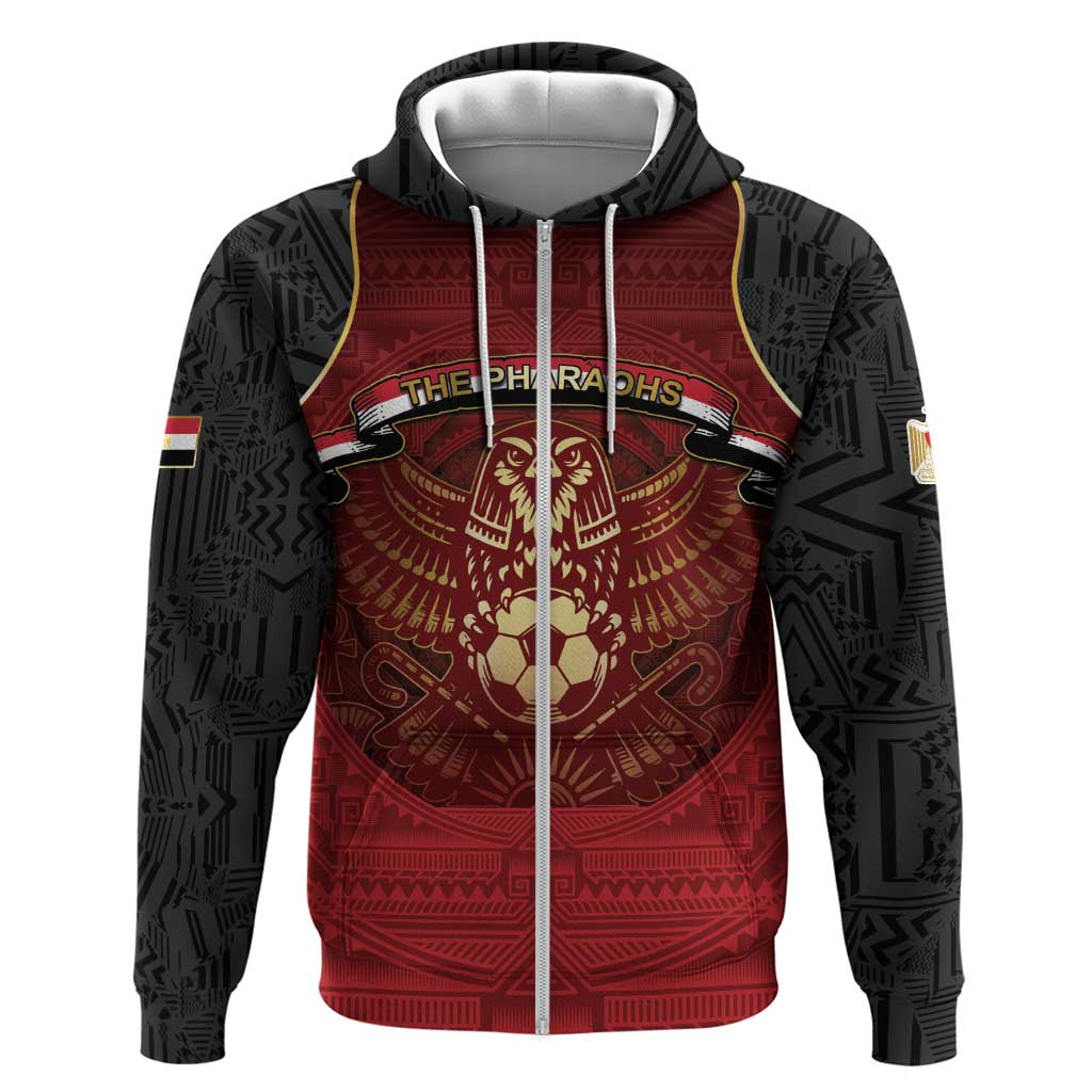 Custom Egypt Football Hoodie Tribal Eagle With Ancient Egyptian Patterns