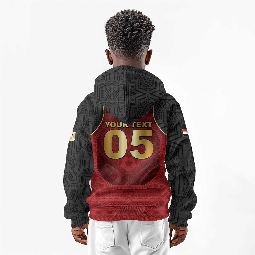 Custom Egypt Football Kid Hoodie Tribal Eagle With Ancient Egyptian Patterns