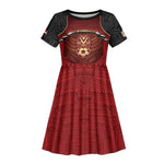 Custom Egypt Football Kid Short Sleeve Dress Tribal Eagle With Ancient Egyptian Patterns