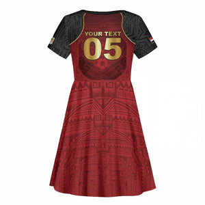 Custom Egypt Football Kid Short Sleeve Dress Tribal Eagle With Ancient Egyptian Patterns
