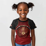 Custom Egypt Football Kid T shirt Tribal Eagle With Ancient Egyptian Patterns