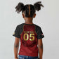 Custom Egypt Football Kid T shirt Tribal Eagle With Ancient Egyptian Patterns
