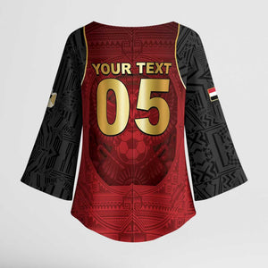Custom Egypt Football Kimono Sleeve Blouse Tribal Eagle With Ancient Egyptian Patterns