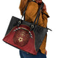 Egypt Football Leather Tote Bag Tribal Eagle With Ancient Egyptian Patterns