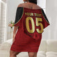 Custom Egypt Football Off Shoulder Short Dress Tribal Eagle With Ancient Egyptian Patterns