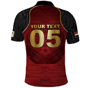 Custom Egypt Football Polo Shirt Tribal Eagle With Ancient Egyptian Patterns