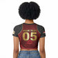 Custom Egypt Football Raglan Cropped T shirt Tribal Eagle With Ancient Egyptian Patterns