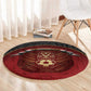 Egypt Football Round Carpet Tribal Eagle With Ancient Egyptian Patterns