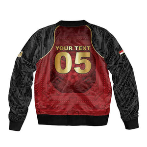 Custom Egypt Football Sleeve Zip Bomber Jacket Tribal Eagle With Ancient Egyptian Patterns