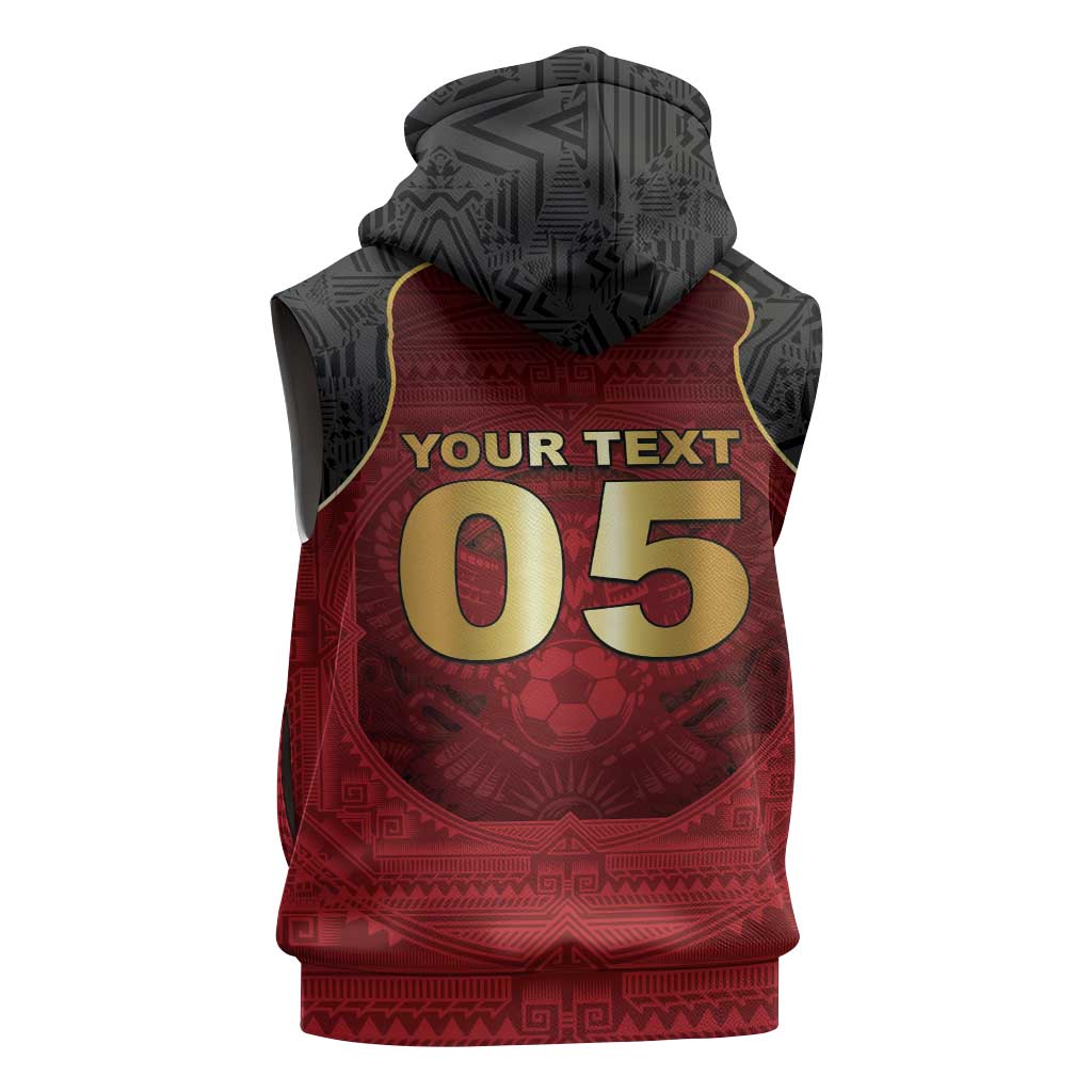 Custom Egypt Football Sleeveless Hoodie Tribal Eagle With Ancient Egyptian Patterns