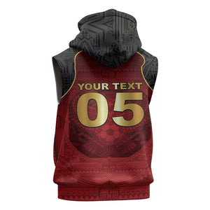 Custom Egypt Football Sleeveless Hoodie Tribal Eagle With Ancient Egyptian Patterns
