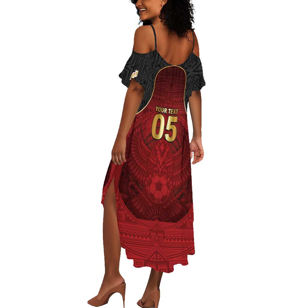 Custom Egypt Football Summer Maxi Dress Tribal Eagle With Ancient Egyptian Patterns