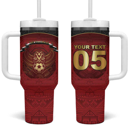 Custom Egypt Football Tumbler With Handle Tribal Eagle With Ancient Egyptian Patterns