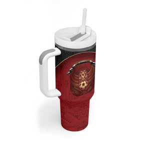 Custom Egypt Football Tumbler With Handle Tribal Eagle With Ancient Egyptian Patterns