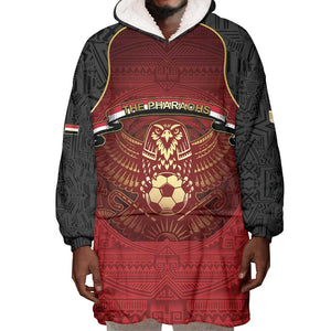 Custom Egypt Football Wearable Blanket Hoodie Tribal Eagle With Ancient Egyptian Patterns
