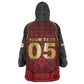 Custom Egypt Football Wearable Blanket Hoodie Tribal Eagle With Ancient Egyptian Patterns