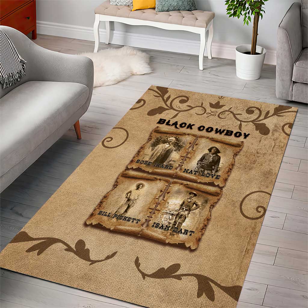 Black Cowboy Area Rug African American Black History Western Grunge - African Pride