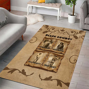 Black Cowboy Area Rug African American Black History Western Grunge - African Pride