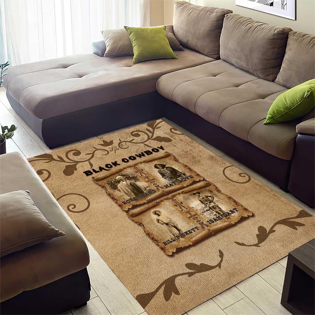 Black Cowboy Area Rug African American Black History Western Grunge - African Pride