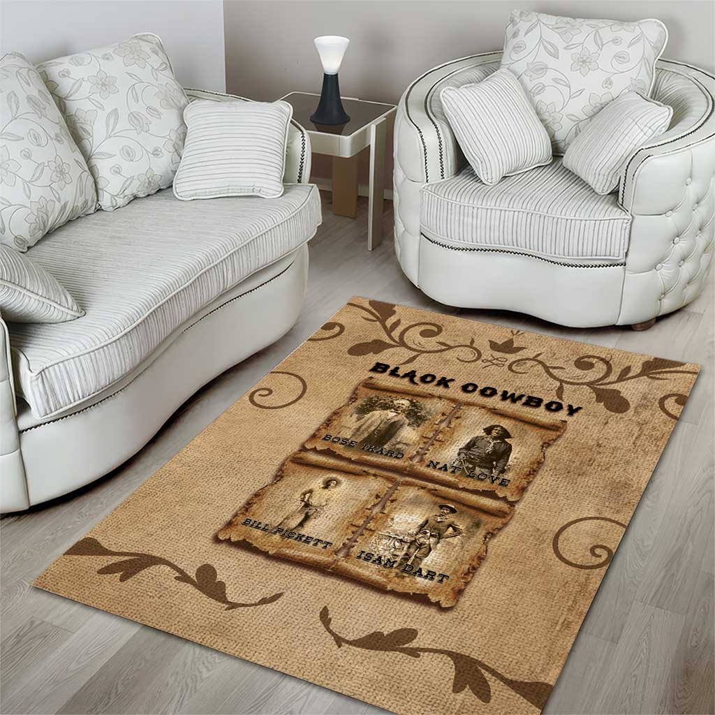 Black Cowboy Area Rug African American Black History Western Grunge - African Pride