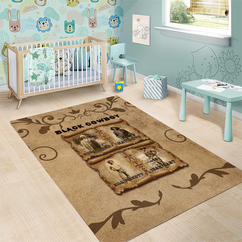Black Cowboy Area Rug African American Black History Western Grunge - African Pride