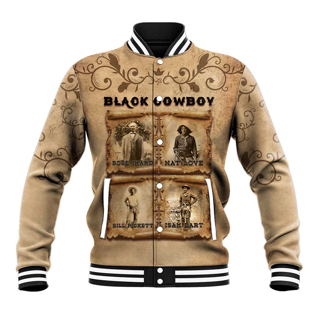 Black Cowboy Baseball Jacket African American Black History Western Grunge - African Pride