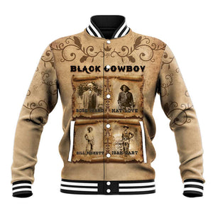 Black Cowboy Baseball Jacket African American Black History Western Grunge - African Pride