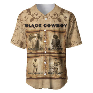 Black Cowboy Baseball Jersey African American Black History Western Grunge - African Pride
