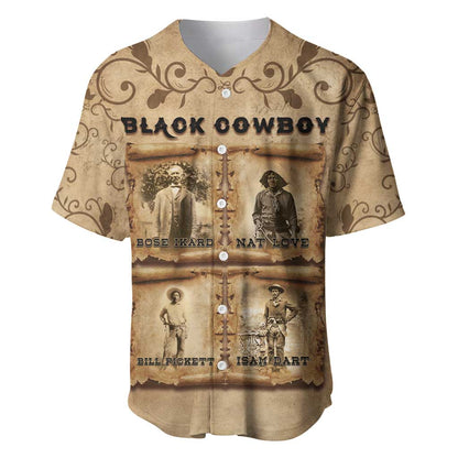 Black Cowboy Baseball Jersey African American Black History Western Grunge - African Pride