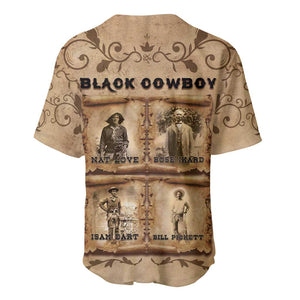 Black Cowboy Baseball Jersey African American Black History Western Grunge - African Pride