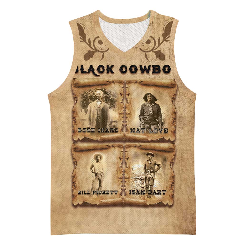 Black Cowboy Basketball Jersey African American Black History Western Grunge - African Pride
