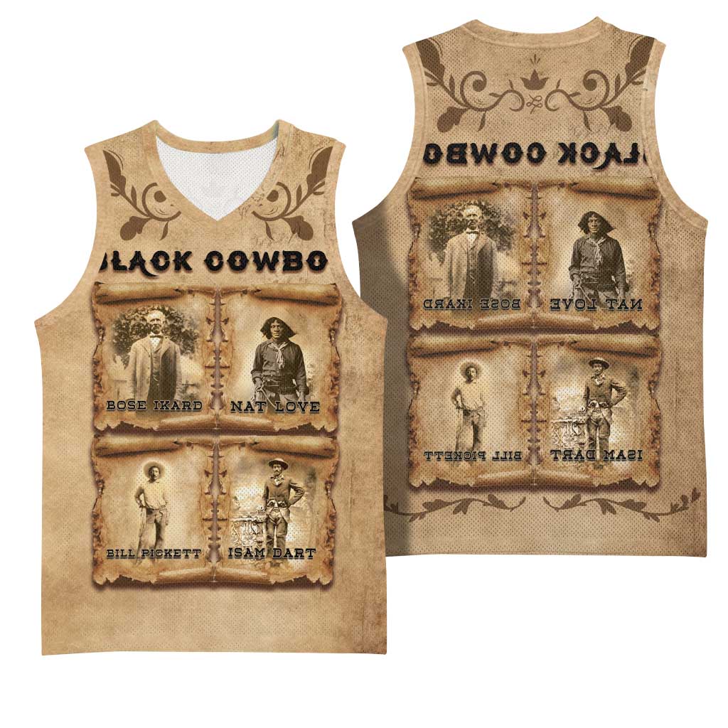 Black Cowboy Basketball Jersey African American Black History Western Grunge - African Pride
