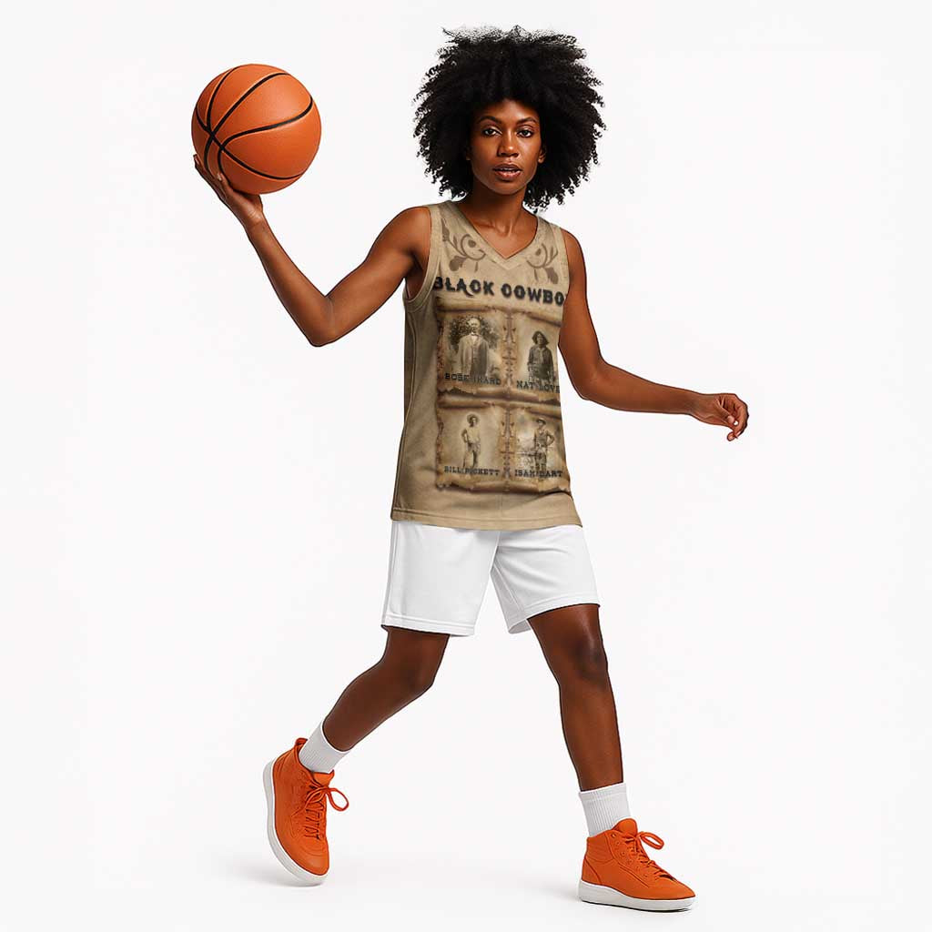Black Cowboy Basketball Jersey African American Black History Western Grunge - African Pride
