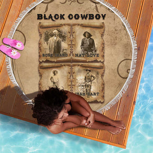 Black Cowboy Beach Blanket African American Black History Western Grunge - African Pride