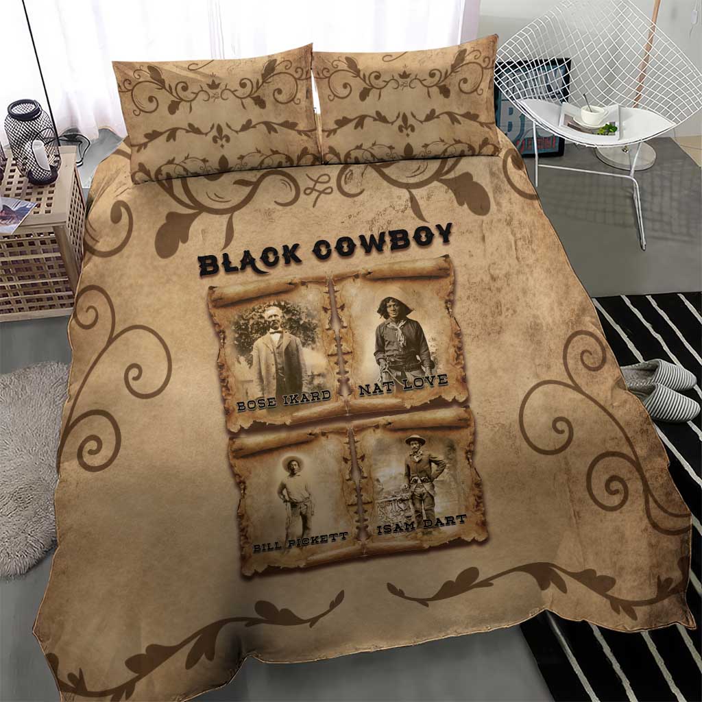 Black Cowboy Bedding Set African American Black History Western Grunge - African Pride