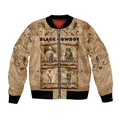 Black Cowboy Bomber Jacket African American Black History Western Grunge - African Pride