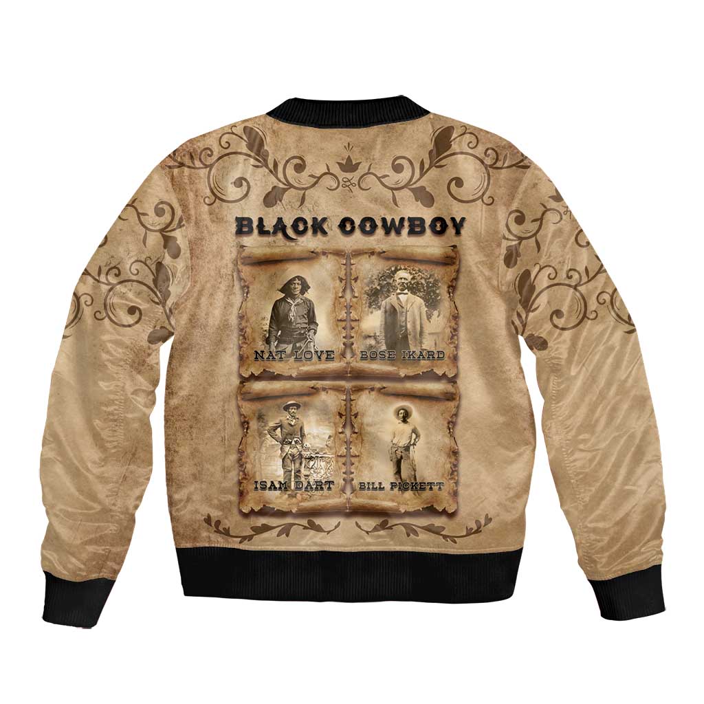 Black Cowboy Bomber Jacket African American Black History Western Grunge - African Pride
