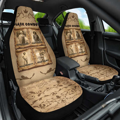 Black Cowboy Car Seat Cover African American Black History Western Grunge - African Pride