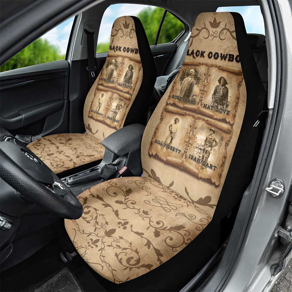 Black Cowboy Car Seat Cover African American Black History Western Grunge - African Pride