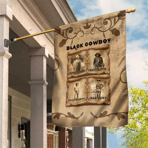 Black Cowboy Garden Flag African American Black History Western Grunge - African Pride