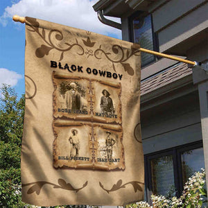 Black Cowboy Garden Flag African American Black History Western Grunge - African Pride
