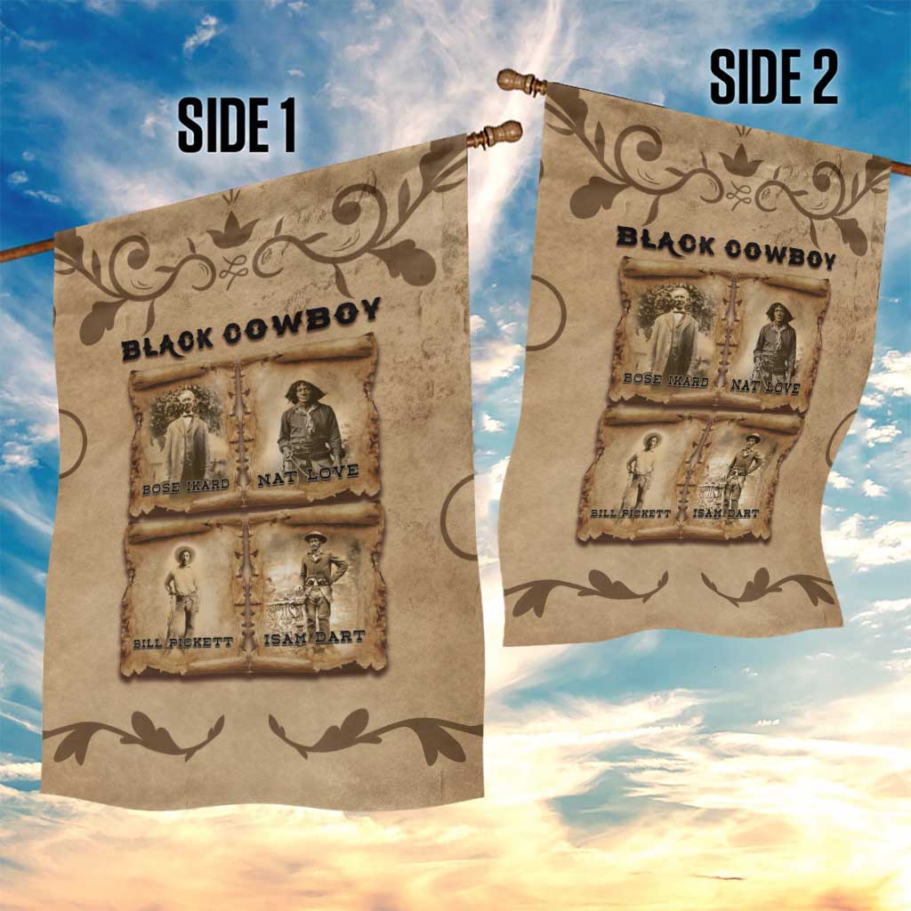 Black Cowboy Garden Flag African American Black History Western Grunge - African Pride