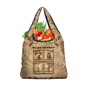 Black Cowboy Grocery Bag African American Black History Western Grunge - African Pride